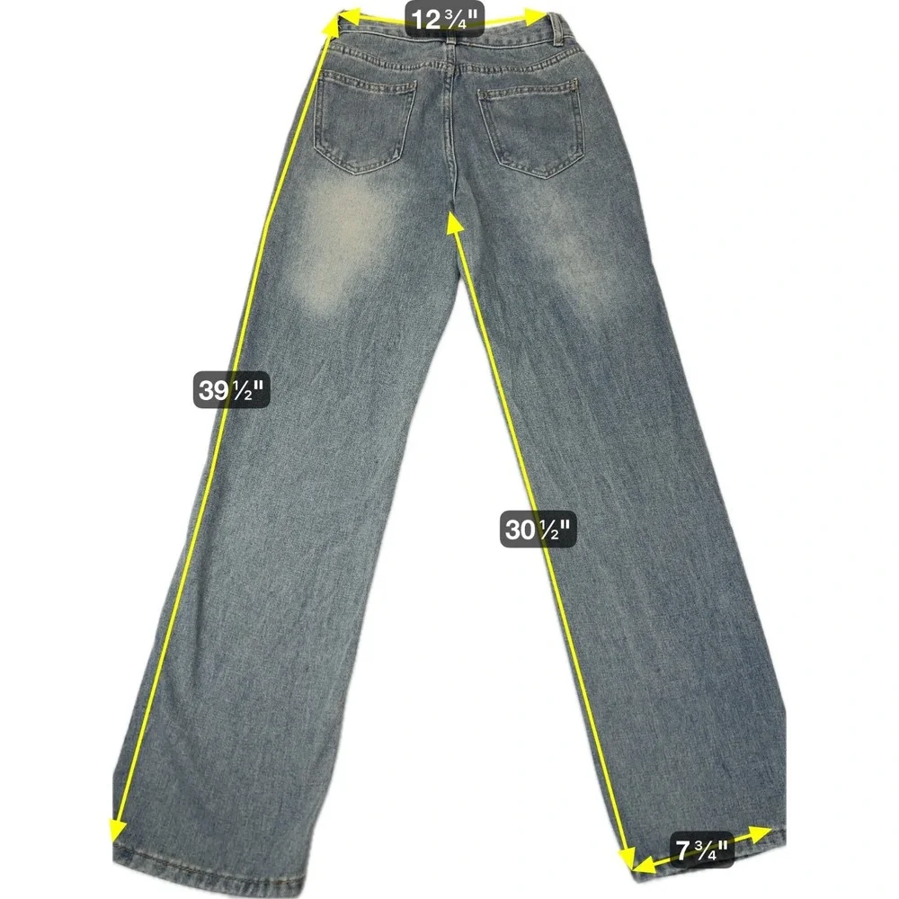 SHEIN Women’s High Rise Wide Leg Jeans Size 25 Blue‎ Denim